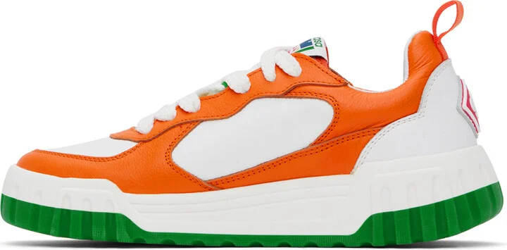 Casablanca White & Orange Court Sneakers - Image 3