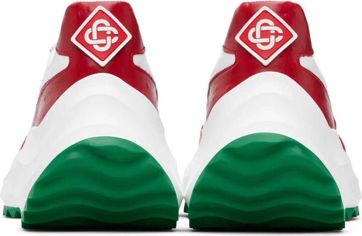 Casablanca White & Red Atlantis Ostrich Sneakers - Image 2
