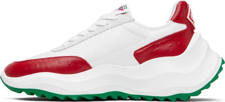 Casablanca White & Red Atlantis Ostrich Sneakers - Image 3