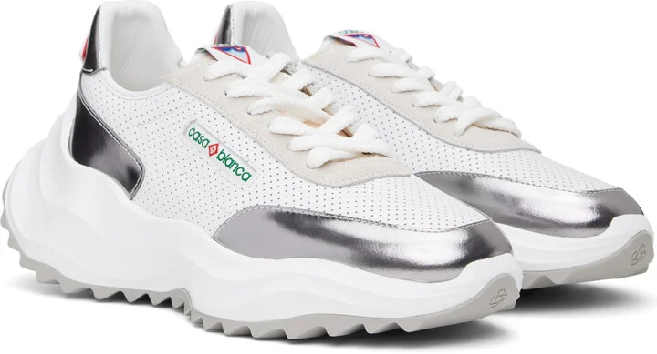 Casablanca White & Silver Atlantis Sneakers - Image 4