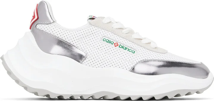 Casablanca White & Silver Atlantis Sneakers