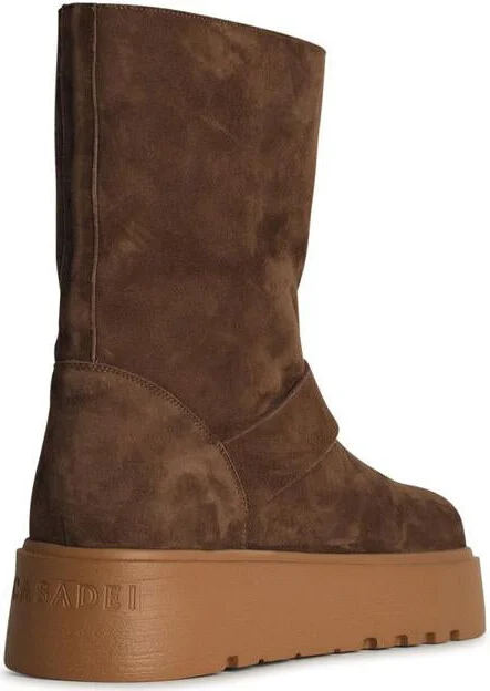 Casadei 'Ale' Brown Suede Blend Ankle Boots - Image 3