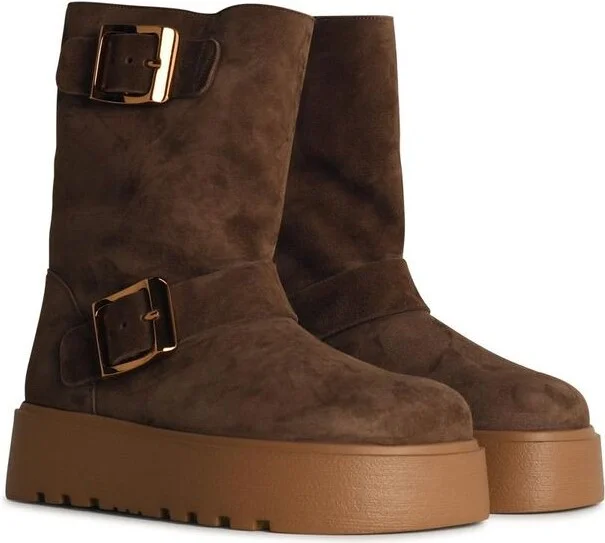 Casadei 'Ale' Brown Suede Blend Ankle Boots - Image 2