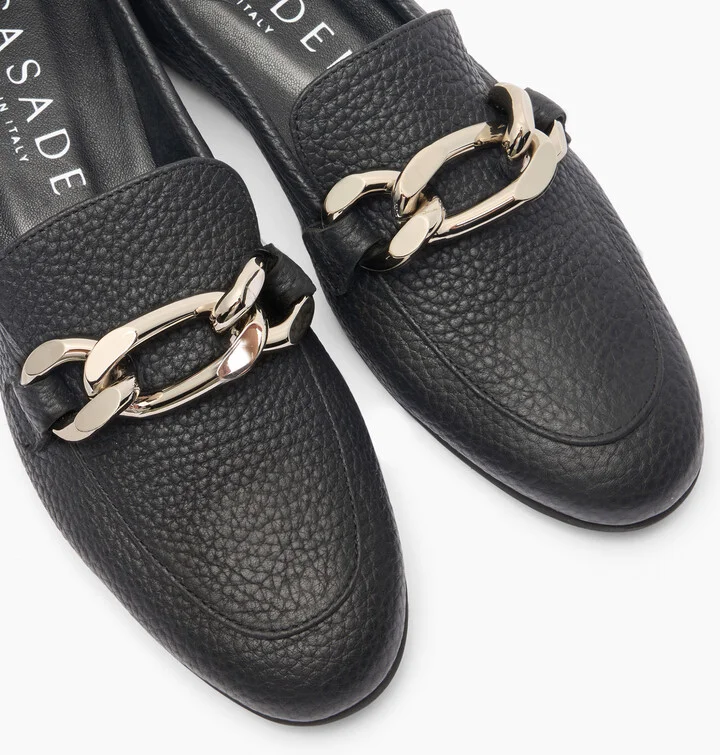 Casadei Antilope Chain Loafers - Woman Flats And Loafers Black 40 - Image 5