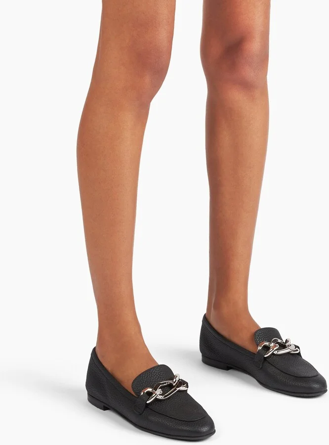 Casadei Antilope Chain Loafers - Woman Flats And Loafers Black 40 - Image 6
