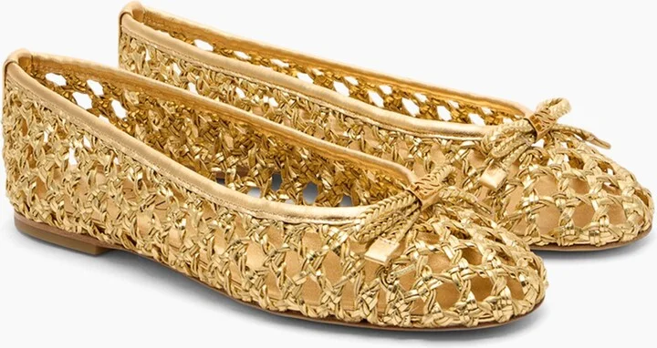 Casadei Ballet Versilia - Woman Flats And Loafers Gold 38 - Image 2