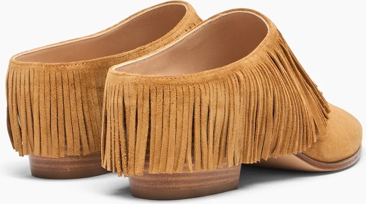 Casadei Beat Fringe Sabot - Woman Mules Honey 36 - Image 4