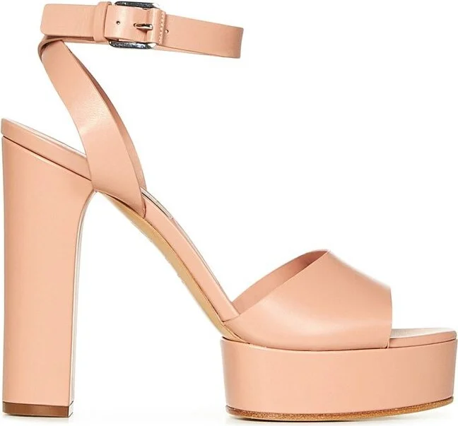 Casadei Betty Leather Platforms Sandals