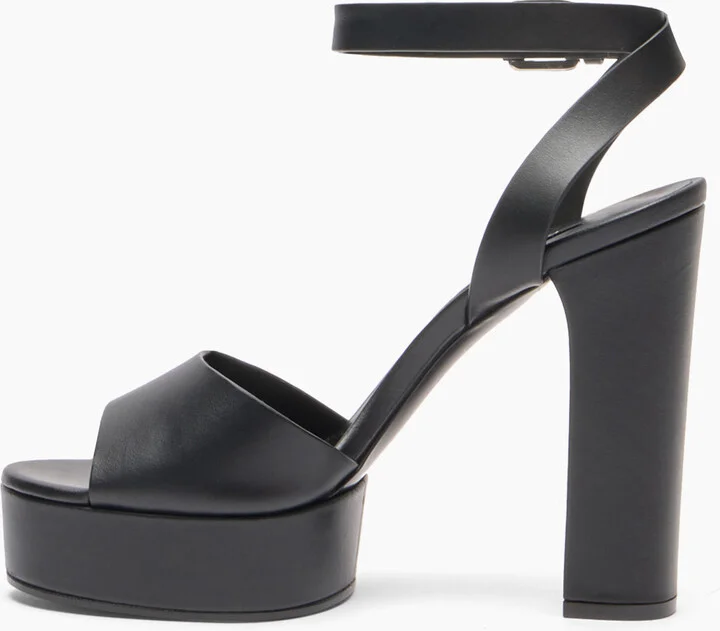 Casadei Betty Leather Platforms Sandals - Woman Platforms Black 40.5 - Image 3