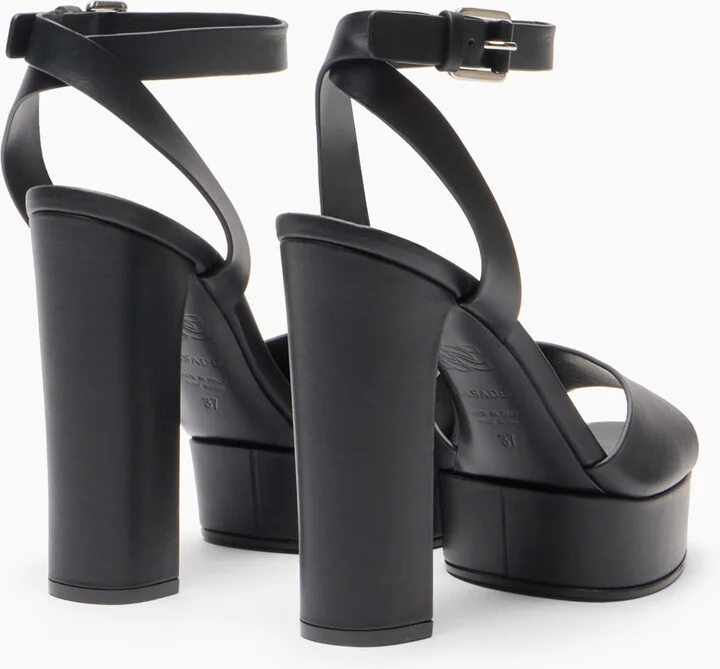 Casadei Betty Leather Platforms Sandals - Woman Platforms Black 40.5 - Image 4