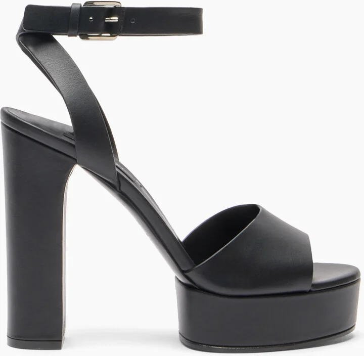 Casadei Betty Leather Platforms Sandals - Woman Platforms Black 40.5