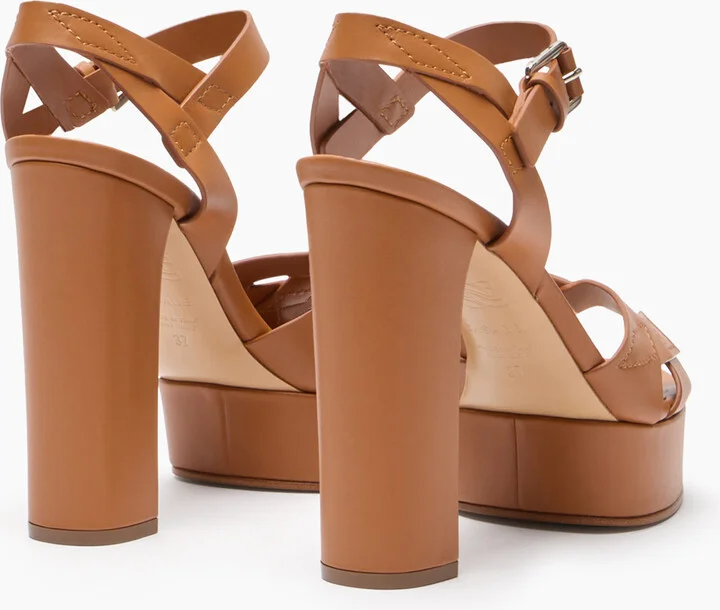 Casadei Betty Leather Platforms Sandals - Woman Platforms Etruria 40.5 - Image 4