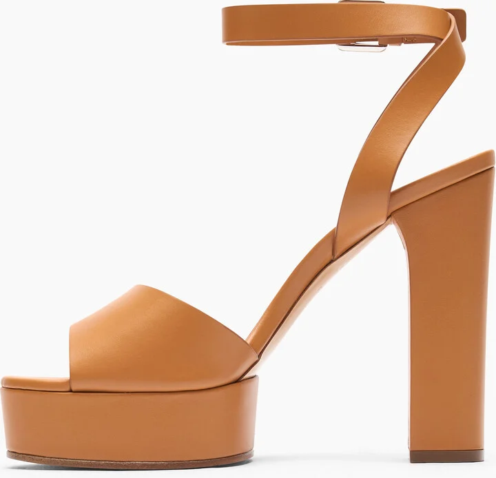 Casadei Betty Leather Platforms Sandals - Woman Platforms Natur 39.5 - Image 3