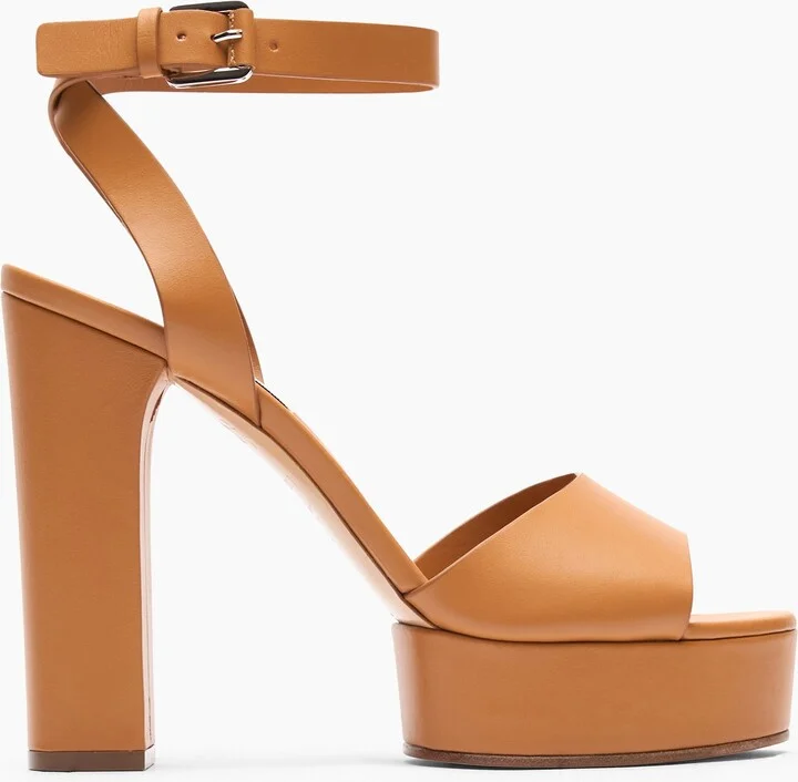 Casadei Betty Leather Platforms Sandals - Woman Platforms Natur 39.5