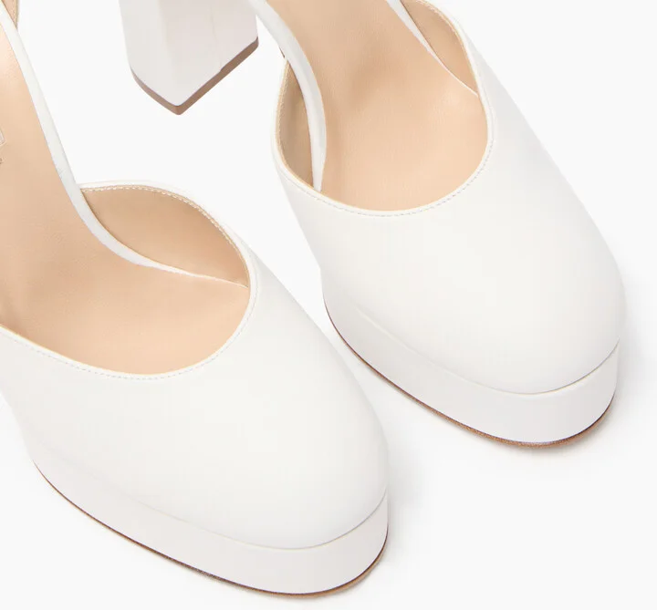 Casadei Betty Leather Platforms - Woman Platforms White 36.5 - Image 5