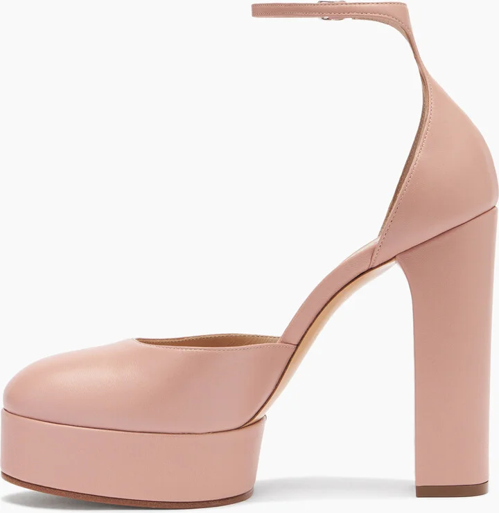 Casadei Betty Slingback Leather - Woman Platforms Rosé 37.5 - Image 3