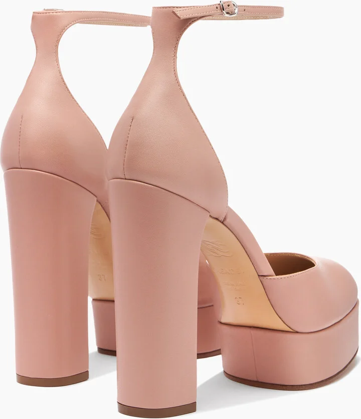 Casadei Betty Slingback Leather - Woman Platforms Rosé 37.5 - Image 4