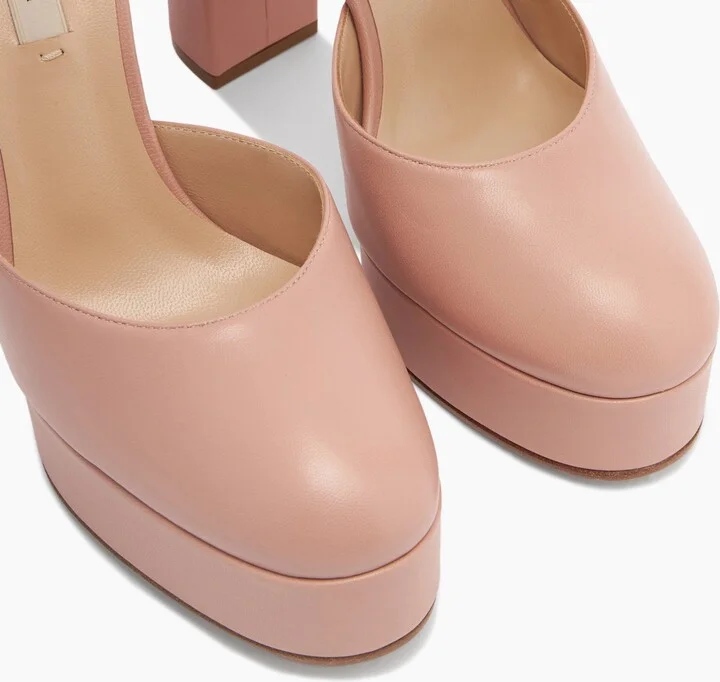Casadei Betty Slingback Leather - Woman Platforms Rosé 37.5 - Image 5