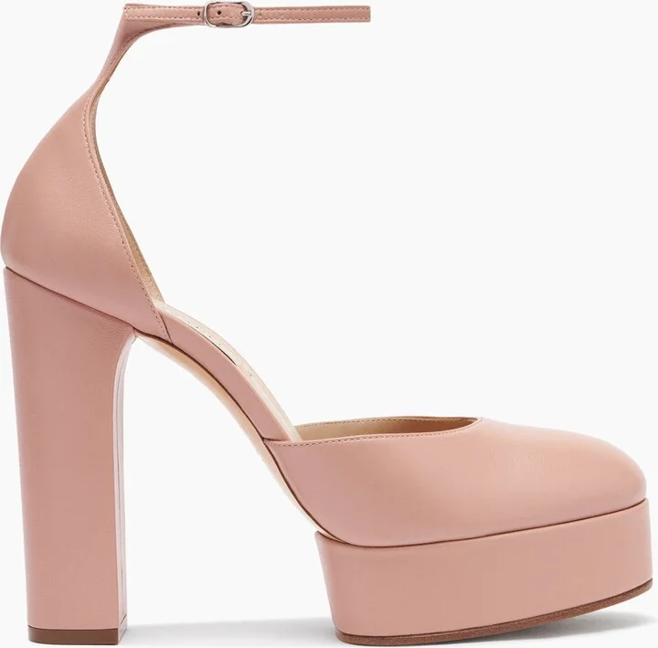 Casadei Betty Slingback Leather - Woman Platforms Rosé 37.5