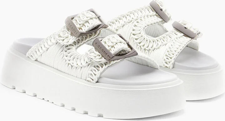 Casadei Birky Ale Slides - Woman Flats And Loafers White 39.5 - Image 2