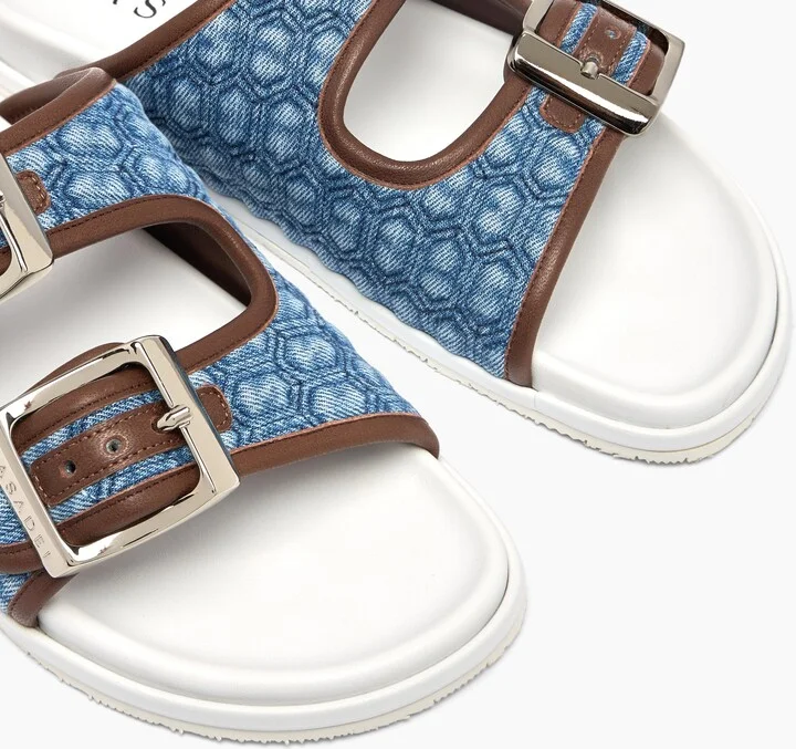 Casadei Birky Denim Flat - Woman Flats And Loafers Denim And Saddle 37 - Image 5