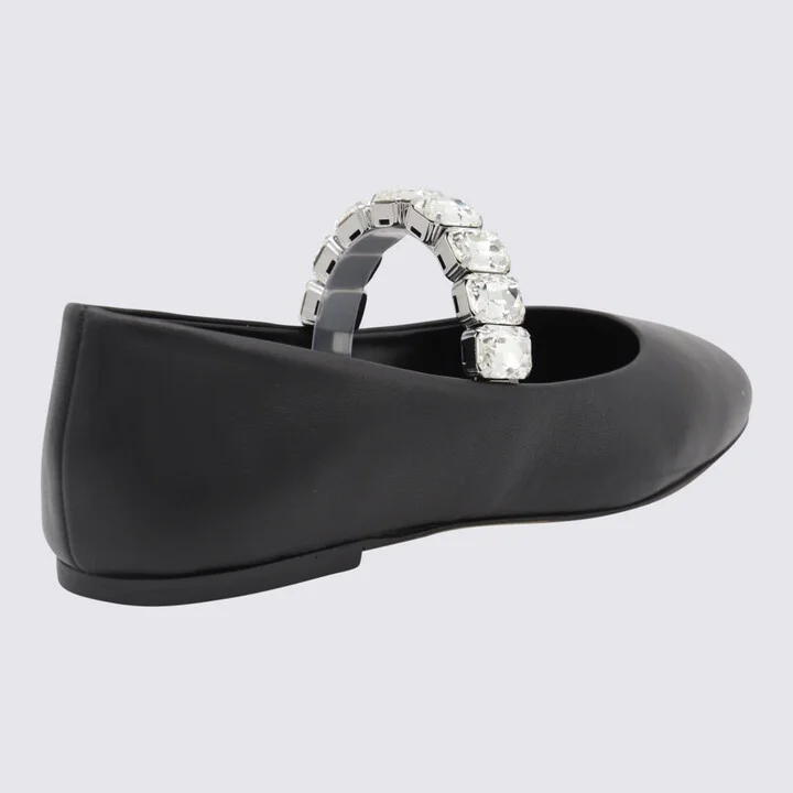 Casadei Black Leather Flats - Image 2
