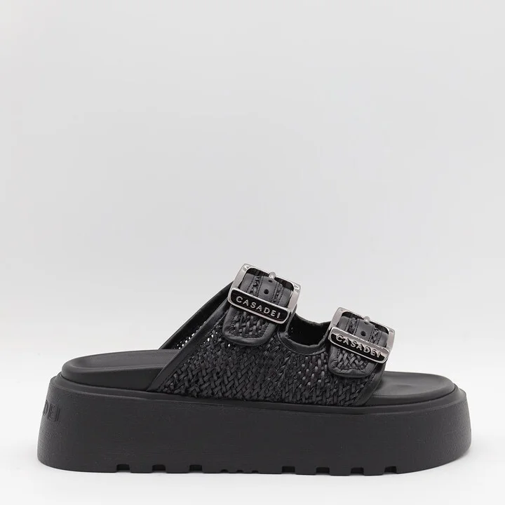 Casadei Black Leather Flats