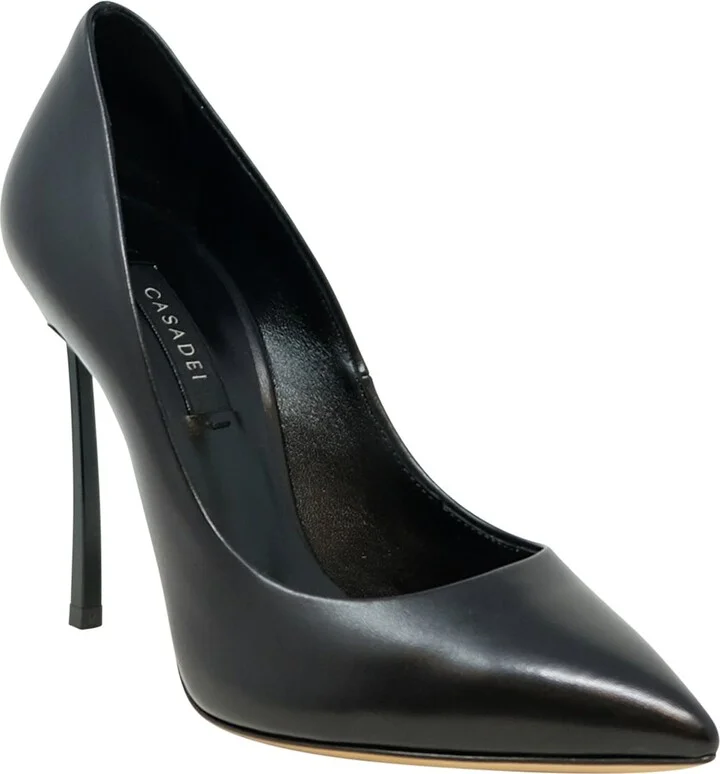 Casadei Black Leather Minorca Pumps - Image 2