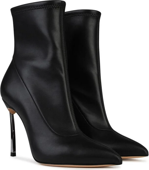 Casadei 'Blade' Black Matt Leather Ankle Boots - Image 2