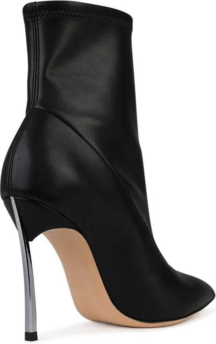 Casadei 'Blade' Black Matt Leather Ankle Boots - Image 3