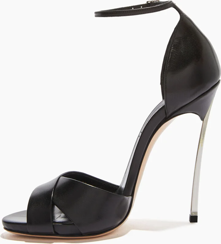 Casadei Blade Criss Cross Sandals - Woman Sandals Black 39.5 - Image 3