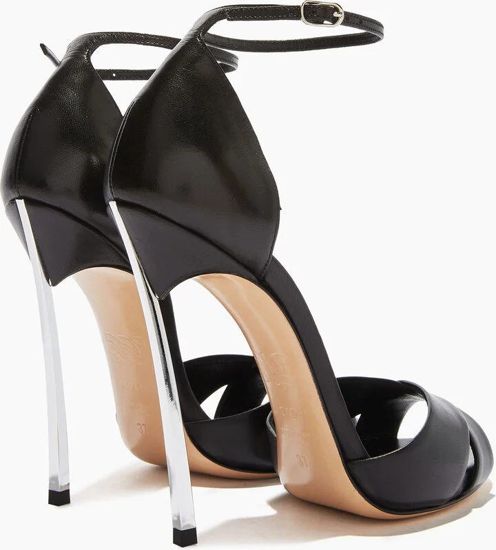 Casadei Blade Criss Cross Sandals - Woman Sandals Black 39.5 - Image 4