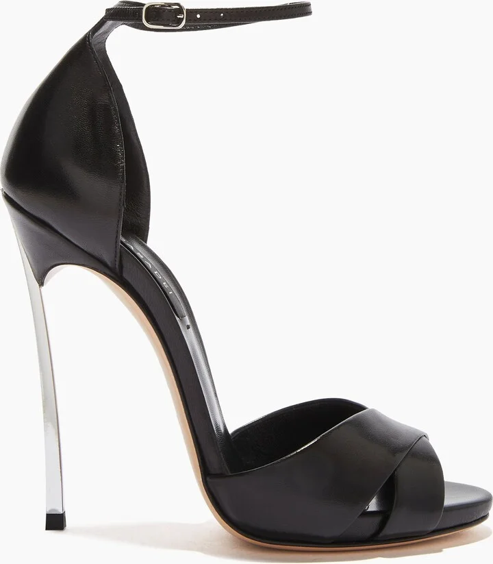 Casadei Blade Criss Cross Sandals - Woman Sandals Black 39.5