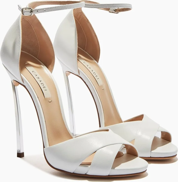 Casadei Blade Criss Cross Sandals - Woman Sandals White 35 - Image 2