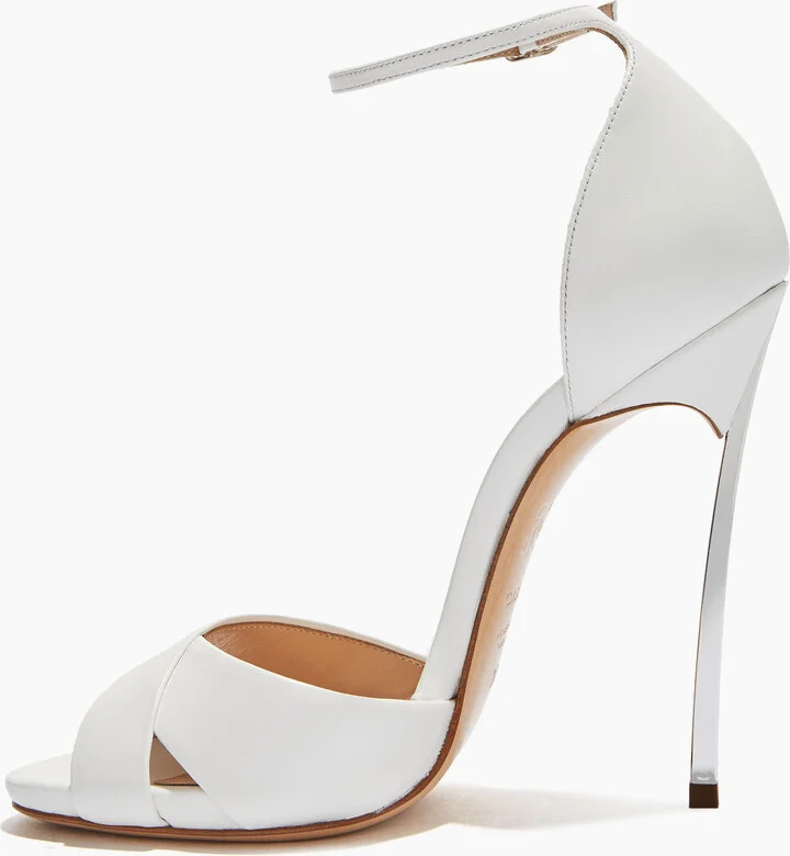 Casadei Blade Criss Cross Sandals - Woman Sandals White 35 - Image 3