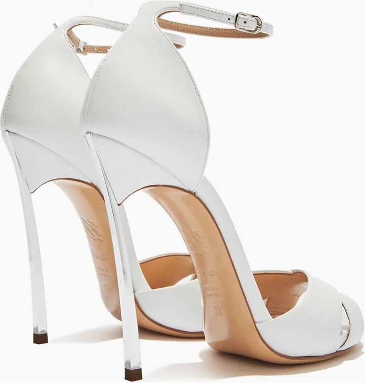 Casadei Blade Criss Cross Sandals - Woman Sandals White 35 - Image 4