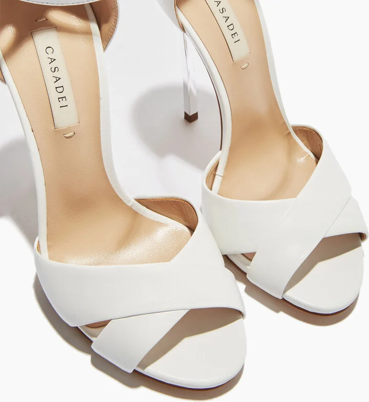 Casadei Blade Criss Cross Sandals - Woman Sandals White 35 - Image 5