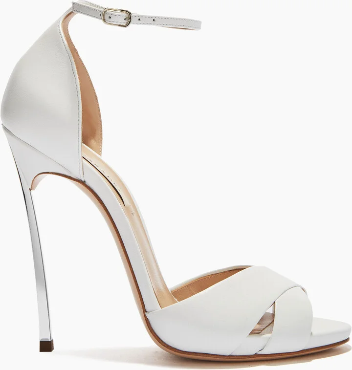 Casadei Blade Criss Cross Sandals - Woman Sandals White 35