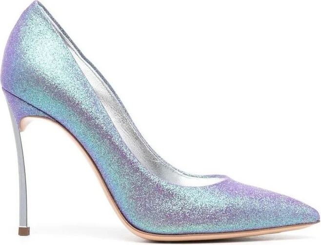 Casadei Blade Glitter Pointed Toe Pumps