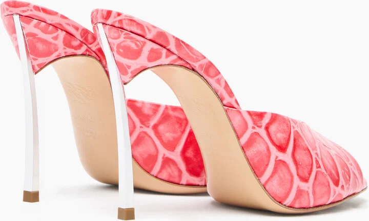 Casadei Blade Jurassic Mules - Woman Mules Coral 40.5 - Image 4