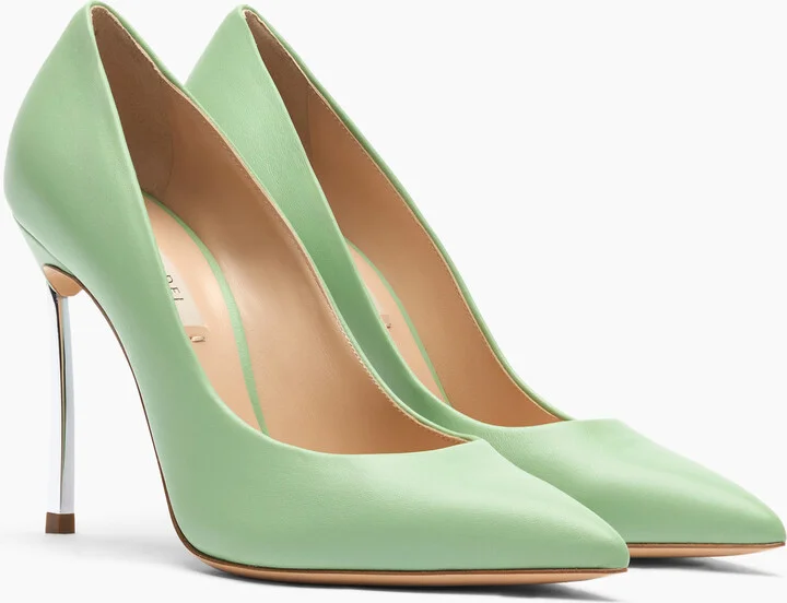 Casadei Blade Leather Pumps - Woman Pumps And Slingback Milk And Mint 40 - Image 2