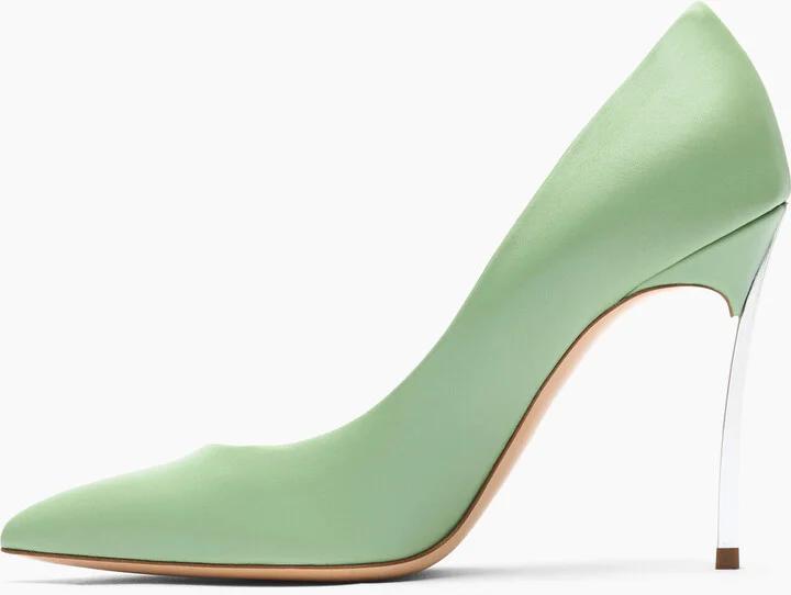 Casadei Blade Leather Pumps - Woman Pumps And Slingback Milk And Mint 40 - Image 3