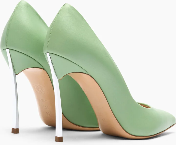Casadei Blade Leather Pumps - Woman Pumps And Slingback Milk And Mint 40 - Image 4