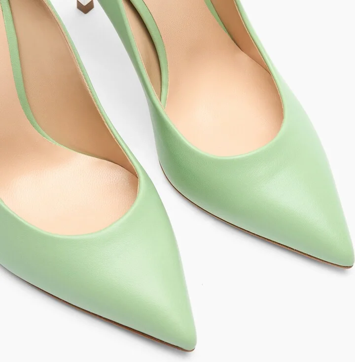 Casadei Blade Leather Pumps - Woman Pumps And Slingback Milk And Mint 40 - Image 5