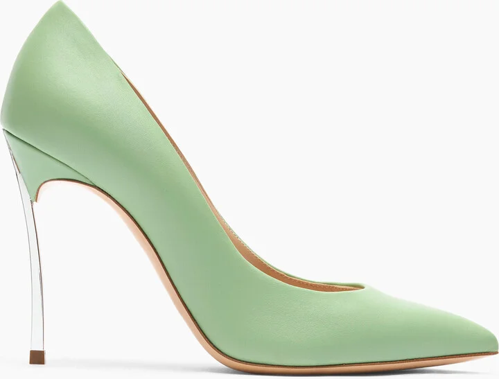 Casadei Blade Leather Pumps - Woman Pumps And Slingback Milk And Mint 40