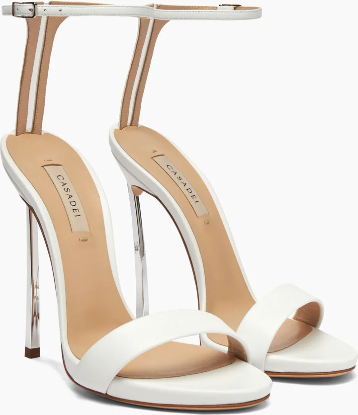 Casadei Blade Marta Leather - Woman Sandals White 40.5 - Image 2