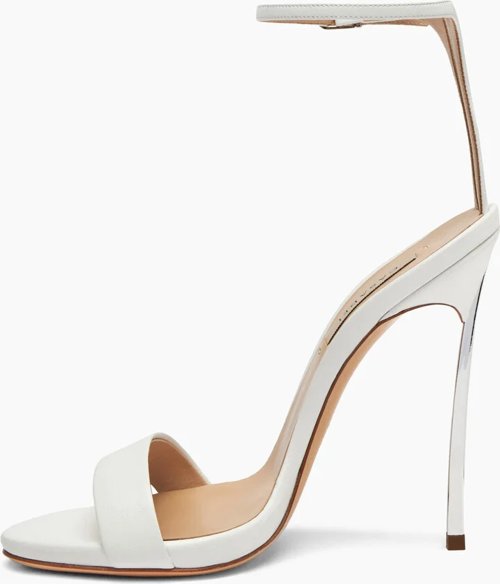 Casadei Blade Marta Leather - Woman Sandals White 40.5 - Image 3