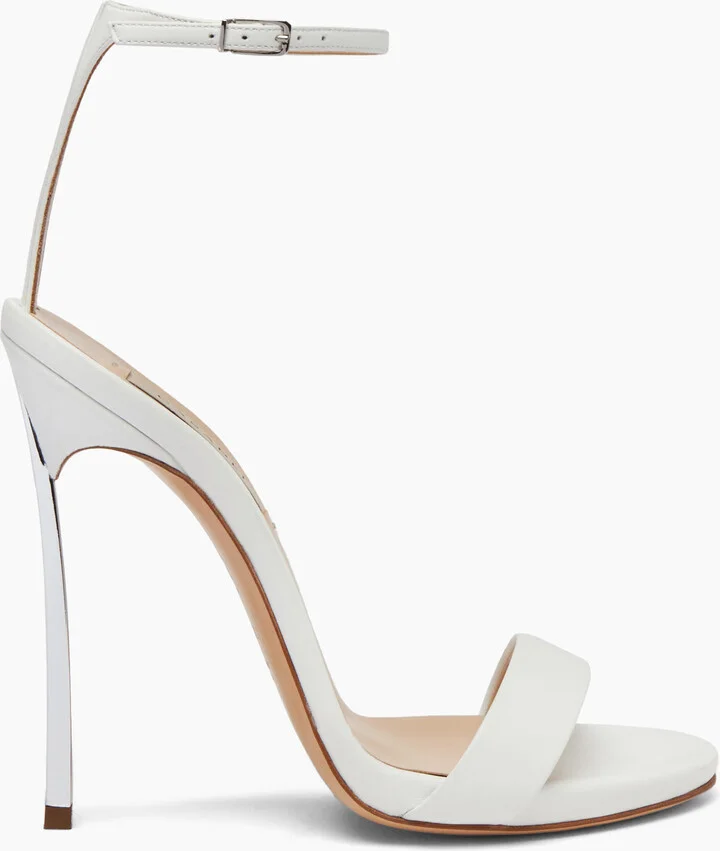 Casadei Blade Marta Leather - Woman Sandals White 40.5