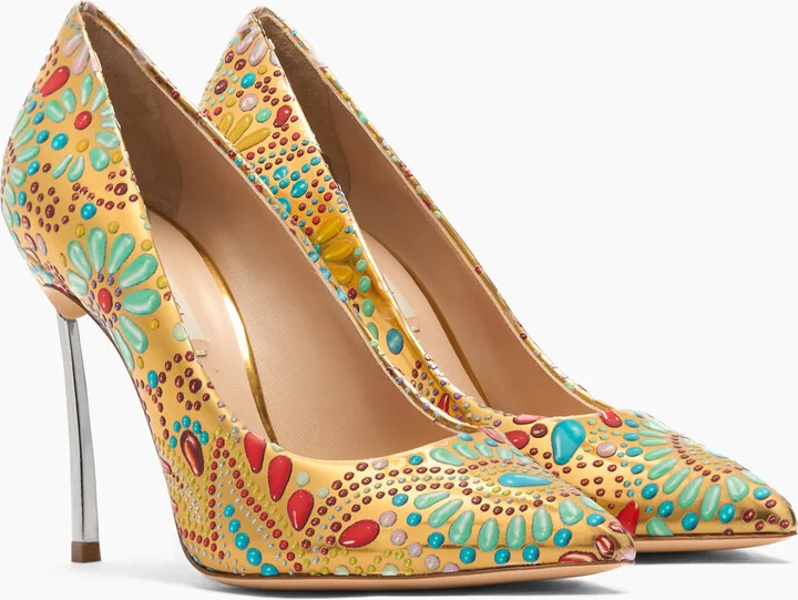 Casadei Blade Nuggets Pumps - Woman Pumps And Slingback Gold 38.5 - Image 2
