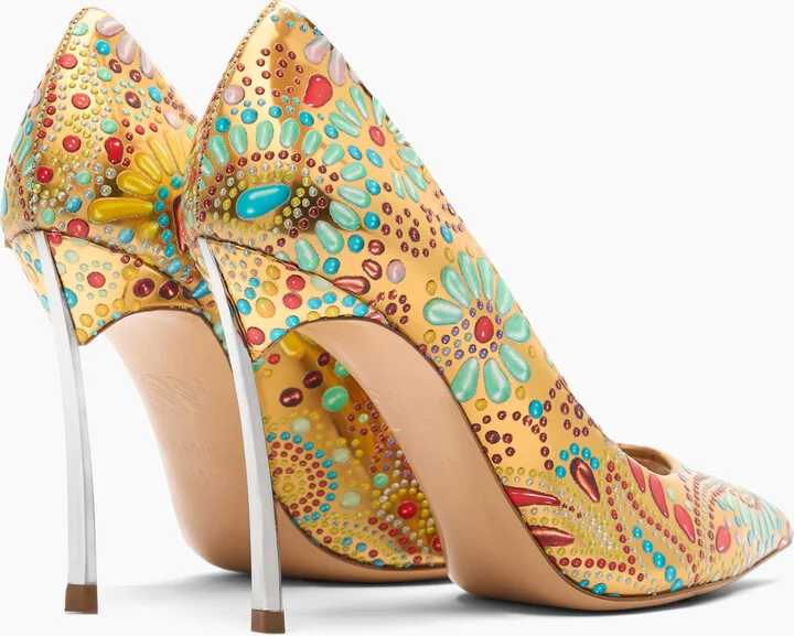 Casadei Blade Nuggets Pumps - Woman Pumps And Slingback Gold 38.5 - Image 4